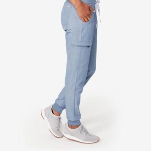 Figs Zamora scrub pant in Heathered Indigo